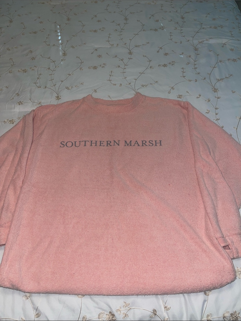 Southern Marsh Men's Crewneck Sweater in Coral